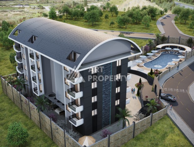 Новые квартиры 1+1 и 2+1 от 52 до 104 кв.м. в районе Оба, Аланья - Ракурс 1