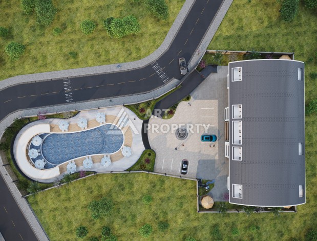 Новые квартиры 1+1 и 2+1 от 52 до 104 кв.м. в районе Оба, Аланья - Ракурс 7