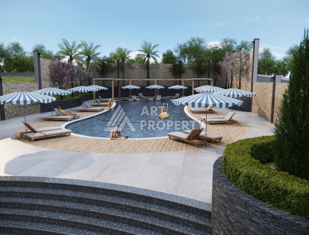 Новые квартиры 1+1 и 2+1 от 52 до 104 кв.м. в районе Оба, Аланья - Ракурс 8