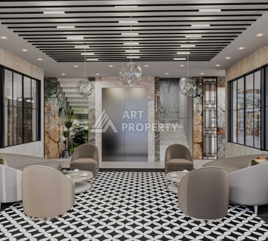 Новые квартиры 1+1 и 2+1 от 52 до 104 кв.м. в районе Оба, Аланья - Ракурс 10