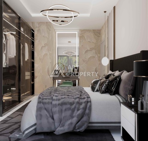 Новые квартиры 1+1 и 2+1 от 52 до 104 кв.м. в районе Оба, Аланья - Ракурс 22