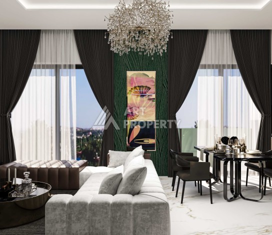 Новые квартиры 1+1 и 2+1 от 52 до 104 кв.м. в районе Оба, Аланья - Ракурс 23