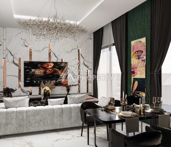 Новые квартиры 1+1 и 2+1 от 52 до 104 кв.м. в районе Оба, Аланья - Ракурс 24