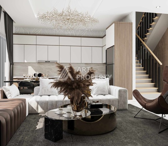 Новые квартиры 1+1 и 2+1 от 52 до 104 кв.м. в районе Оба, Аланья - Ракурс 25