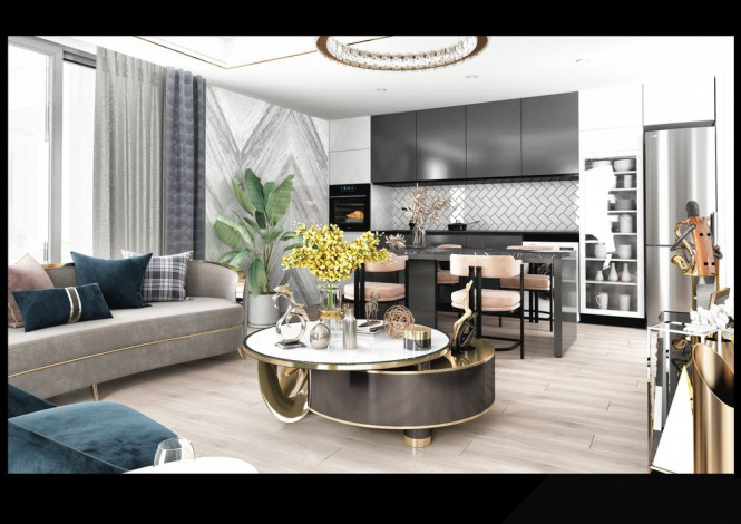 Апартаменты 1+1 на завершающем этапе строительства в одном из лучших комплексов Махмутлара по ценам дешевле, чем у застройщика, 56-63 м2 - Ракурс 4