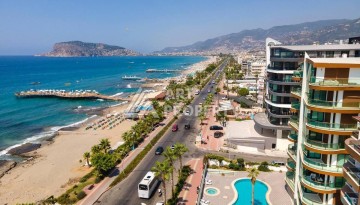 Роскошная квартира 3+1 с панорамным видом на море на первой линии в районе Оба - Ракурс 19