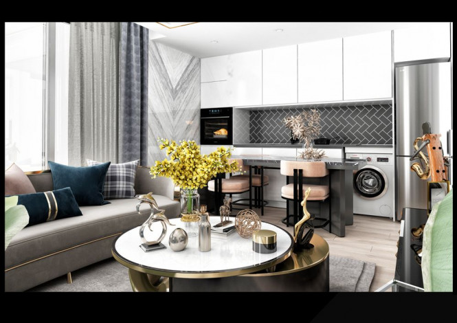 Апартаменты 1+1 на завершающем этапе строительства в одном из лучших комплексов Махмутлара по ценам дешевле, чем у застройщика, 56-63 м2 - Ракурс 5