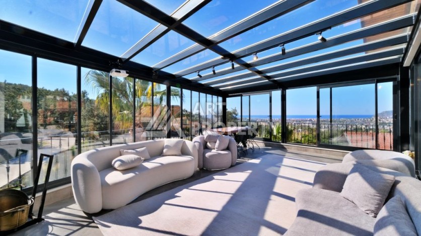 Эксклюзивная вилла 4+2 с панорамными видами на море и горы в районе Оба, Алания - Ракурс 51