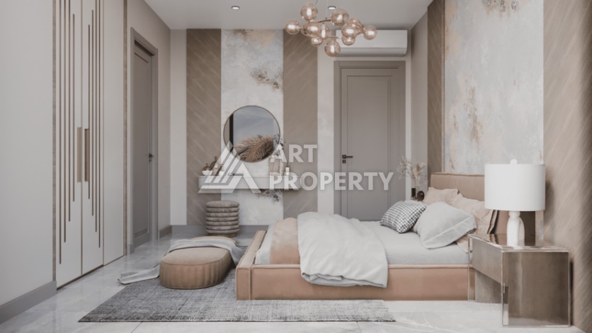 Современная камерная резиденция с квартирами 2+1 и 3+1 от 94 до 186 кв.м. Джикджилли, Алания - Ракурс 25