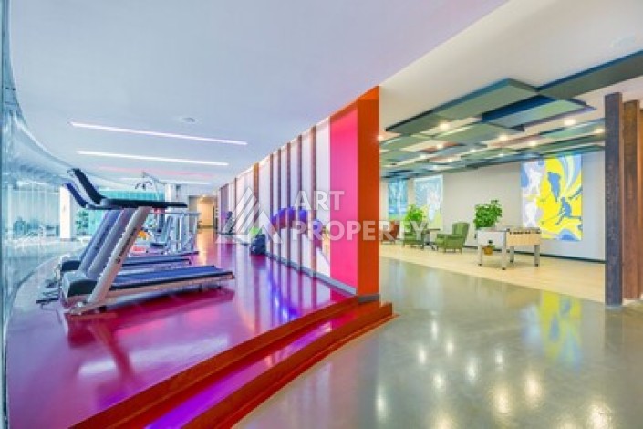 Квартира 1+1 с панорамным видом на море в элитном комплексе района Каргыджак - Ракурс 4