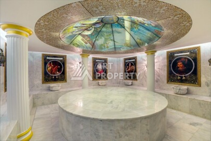 Квартира 1+1 с панорамным видом на море в элитном комплексе района Каргыджак - Ракурс 5