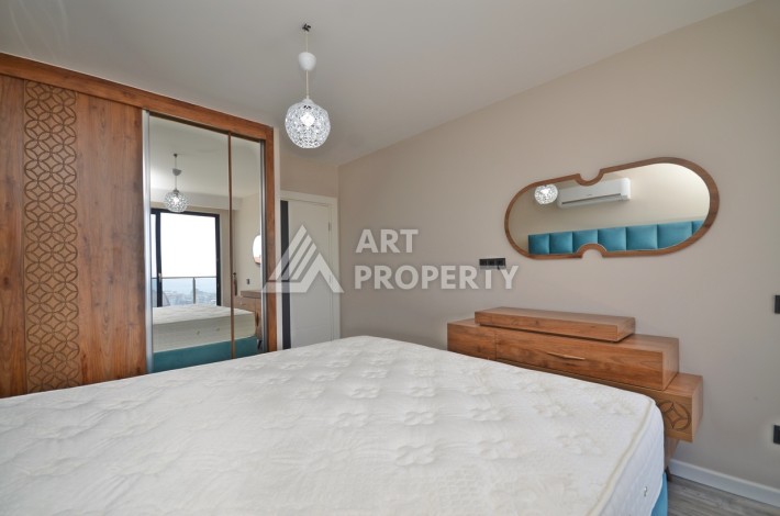 Квартира 1+1 с панорамным видом на море в элитном комплексе района Каргыджак - Ракурс 13