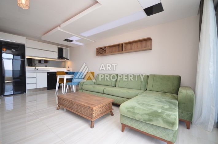 Квартира 1+1 с панорамным видом на море в элитном комплексе района Каргыджак - Ракурс 21