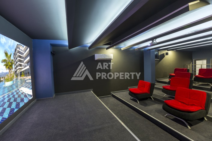 Квартира 1+1 с панорамным видом на море в элитном комплексе района Каргыджак - Ракурс 22