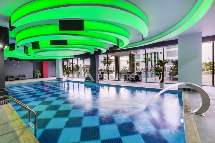 Квартира 1+1 с панорамным видом на море в элитном комплексе района Каргыджак - Ракурс 23