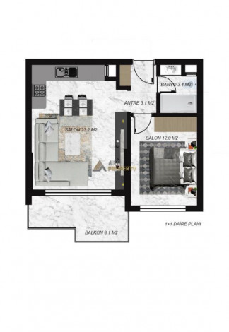 Двухкомнатная квартира в 350 метрах от Средиземного моря, 55 м2 - Ракурс 15
