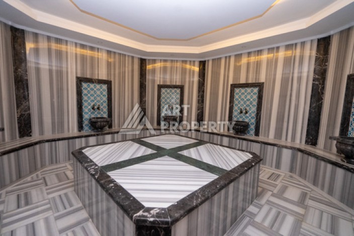 Квартиры 1+1 в люкс-резиденции, 650 м до моря в Махмутларе - Ракурс 11