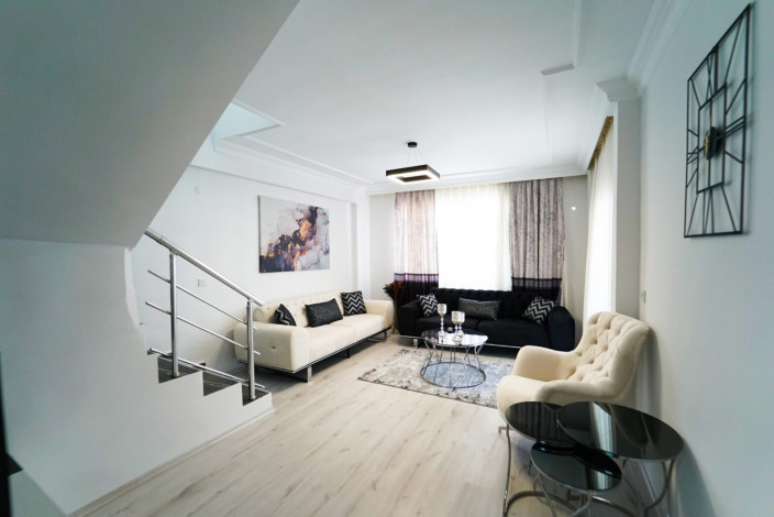 Трехкомнатная двухуровневая меблированная квартира в районе Оба, Алания, 140 м2 - Ракурс 9