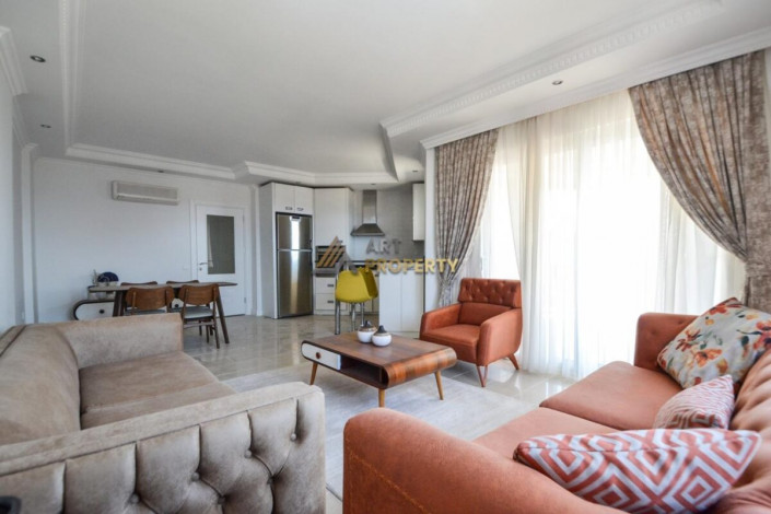 Полностью меблированная квартира с видом на море в районе Джикджили города Аланья, 95 м2 - Ракурс 6