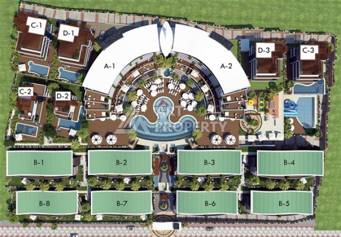 Квартира 1+1 с видом на море, 80 кв.м. Конаклы, Алания - Ракурс 29