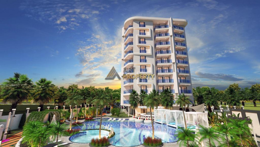 Квартира 1+1 в строящемся комплексе вблизи моря в центре Аланьи, 70м2 - Ракурс 13