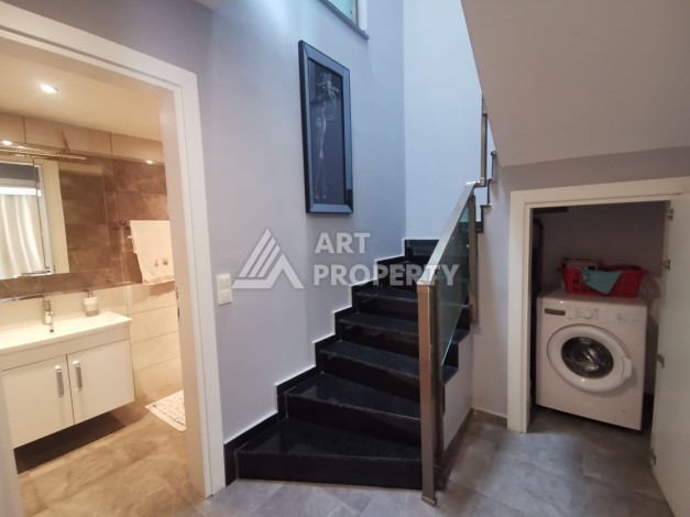 Дуплекс 2+1 с видом на горы в 350 м от моря в районе Оба - Ракурс 11