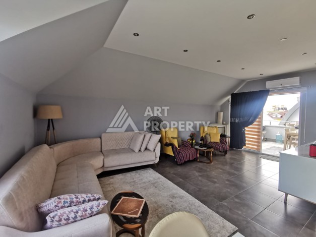 Дуплекс 2+1 с видом на горы в 350 м от моря в районе Оба - Ракурс 12