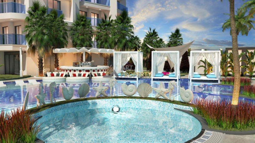 Квартира 1+1 в строящемся комплексе вблизи моря в центре Аланьи, 70м2 - Ракурс 22