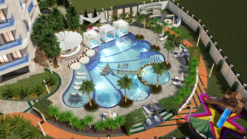 Квартира 1+1 в строящемся комплексе вблизи моря в центре Аланьи, 70м2 - Ракурс 25