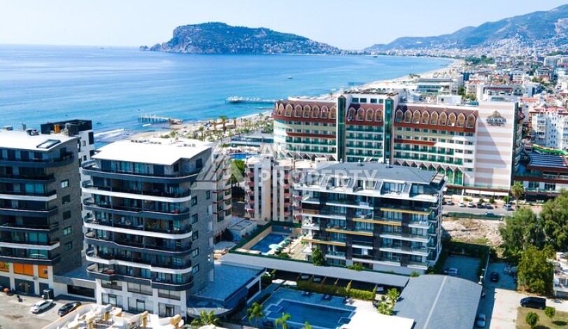 Дуплекс 2+1 в 100 м от моря в районе Оба, Алания. - Ракурс 1