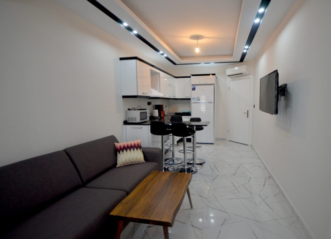 Двухкомнатная квартира в новом комплексе в курортном городе Алания, всего в 100 метрах от Средиземного моря, 65м2 - Ракурс 7