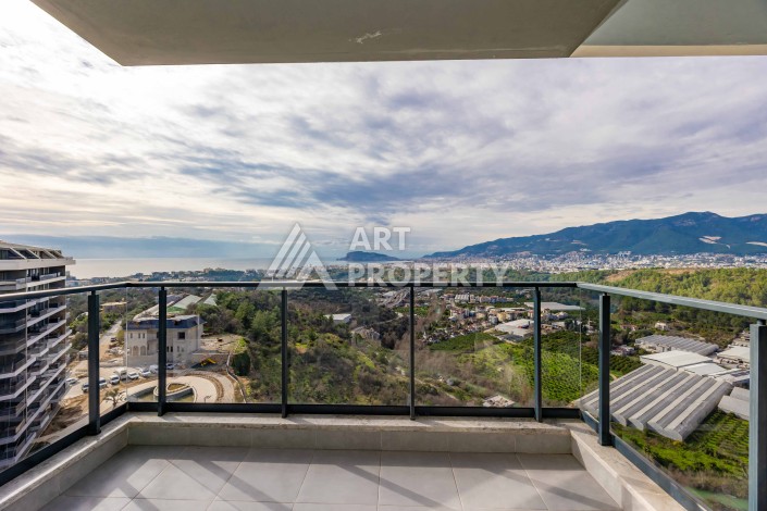 Квартира 1+1 с панорамным видом на море и горы, 53 кв.м. Кестель, Алания - Ракурс 0