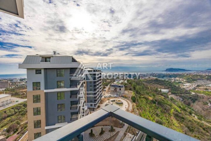 Квартира 1+1 с панорамным видом на море и горы, 53 кв.м. Кестель, Алания - Ракурс 5