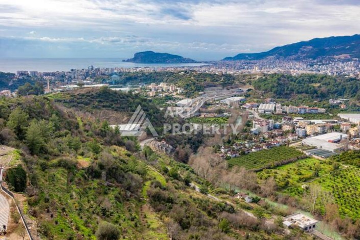 Квартира 1+1 с панорамным видом на море и горы, 53 кв.м. Кестель, Алания - Ракурс 10