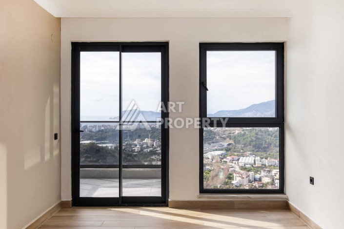 Квартира 1+1 с панорамным видом на море и горы, 53 кв.м. Кестель, Алания - Ракурс 23
