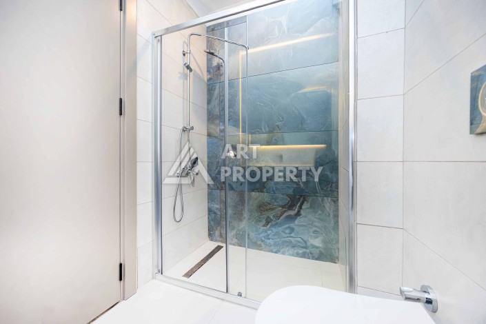 Квартира 1+1 с панорамным видом на море и горы, 53 кв.м. Кестель, Алания - Ракурс 24