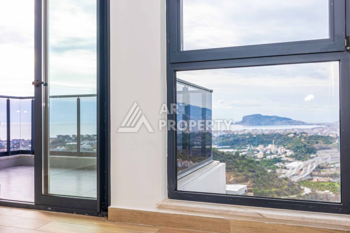 Квартира 1+1 с панорамным видом на море и горы, 53 кв.м. Кестель, Алания - Ракурс 29