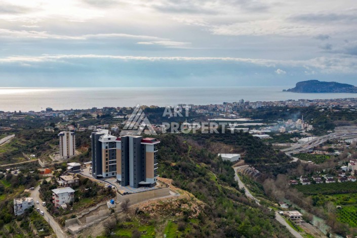 Квартира 1+1 с панорамным видом на море и горы, 53 кв.м. Кестель, Алания - Ракурс 31