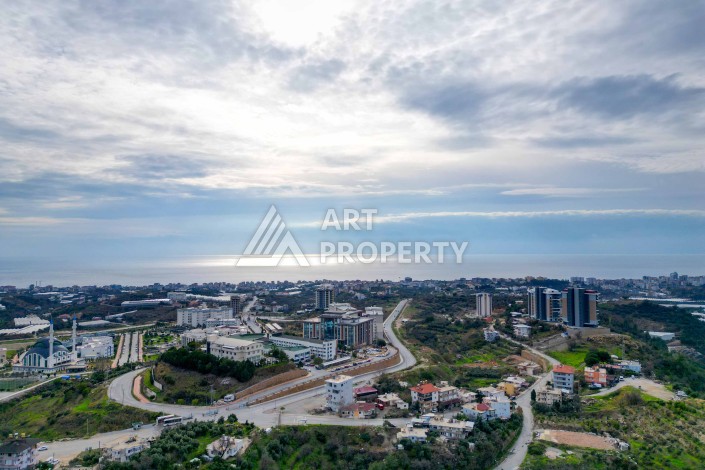 Квартира 1+1 с панорамным видом на море и горы, 53 кв.м. Кестель, Алания - Ракурс 34