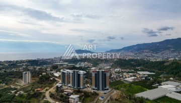 Квартира 1+1 с панорамным видом на море и горы, 53 кв.м. Кестель, Алания - Ракурс 36