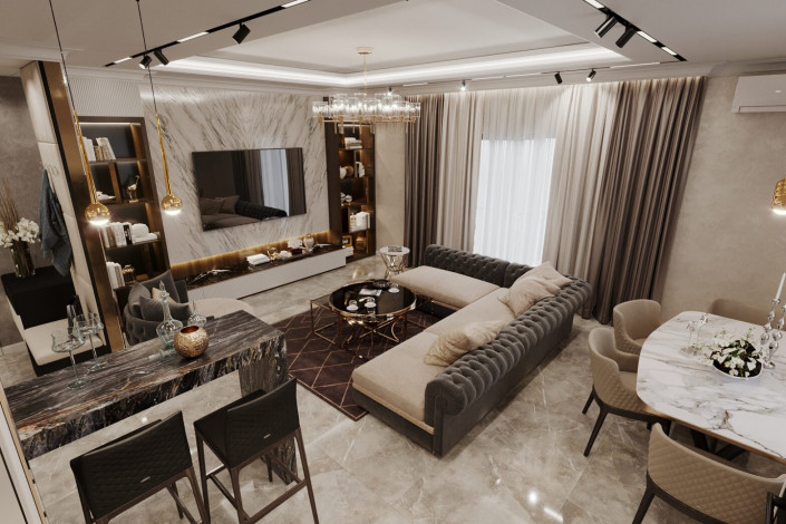 Пентхаусы в новом комлпексе на этапе строительства в районе Каргыджак, 90-180 м2 - Ракурс 36