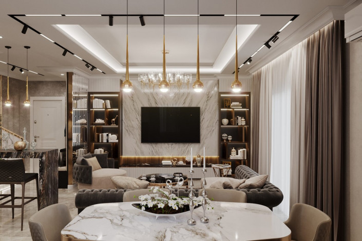 Пентхаусы в новом комлпексе на этапе строительства в районе Каргыджак, 90-180 м2 - Ракурс 37