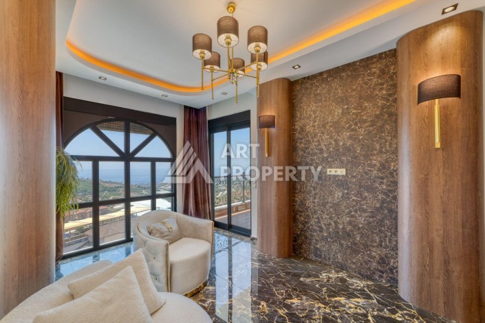 Современная вилла 5+1 с панорамным видом на море и гражданством Турции в Каргыджаке - Ракурс 1