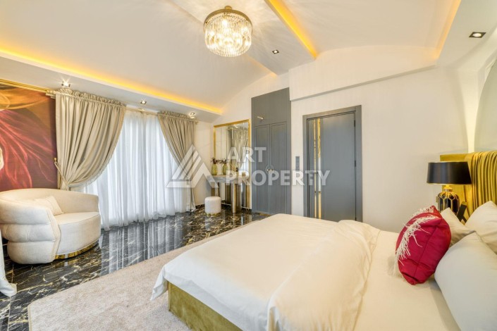 Современная вилла 5+1 с панорамным видом на море и гражданством Турции в Каргыджаке - Ракурс 4