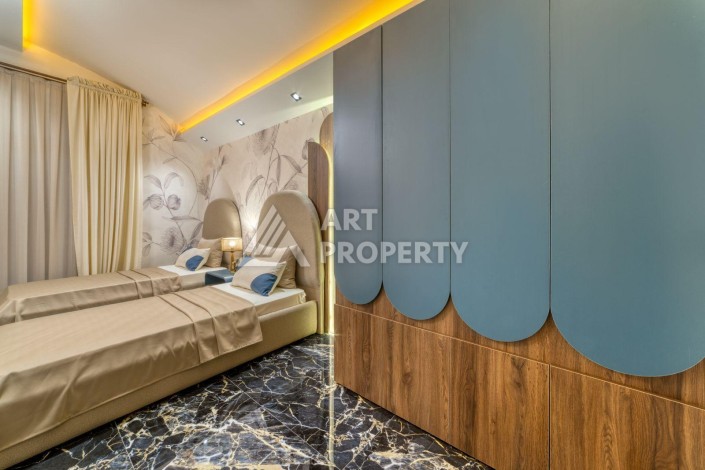 Современная вилла 5+1 с панорамным видом на море и гражданством Турции в Каргыджаке - Ракурс 9