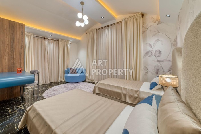 Современная вилла 5+1 с панорамным видом на море и гражданством Турции в Каргыджаке - Ракурс 10