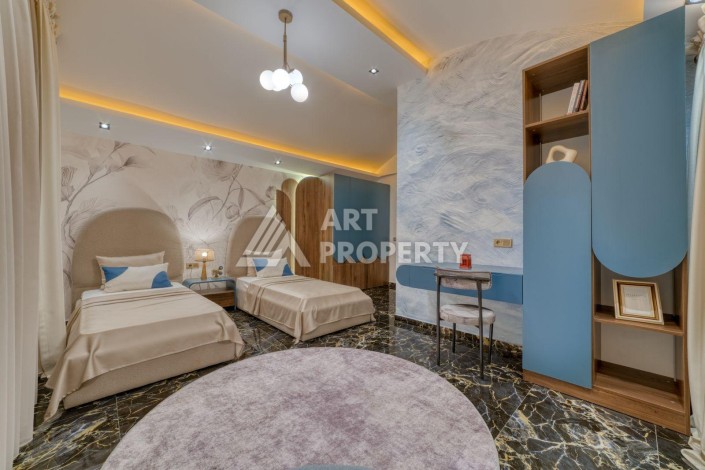 Современная вилла 5+1 с панорамным видом на море и гражданством Турции в Каргыджаке - Ракурс 11