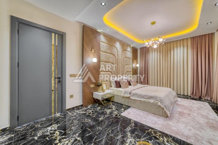 Современная вилла 5+1 с панорамным видом на море и гражданством Турции в Каргыджаке - Ракурс 14