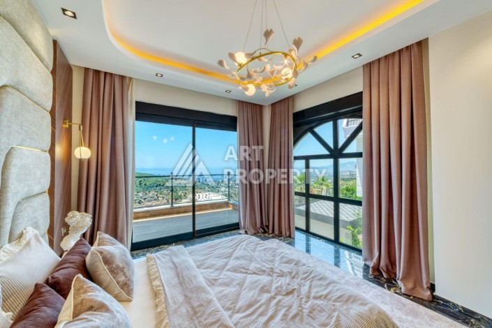 Современная вилла 5+1 с панорамным видом на море и гражданством Турции в Каргыджаке - Ракурс 16