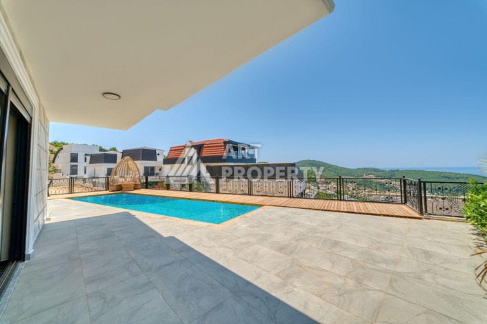 Современная вилла 5+1 с панорамным видом на море и гражданством Турции в Каргыджаке - Ракурс 22